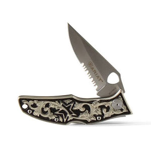 ARIAT HYBRID BLADE GERMAN SILVER HANDLE POCKET KNIFE