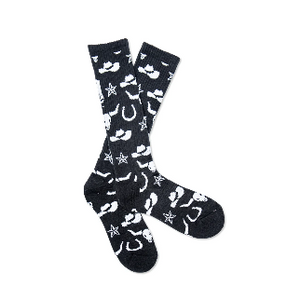 Lucky Chuck - GET WESTERN BLACK AND WHITE PERFORMANCE SOCKS