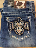 Aztec Quetzal Embroidery Mid-Rise Bootcut| EB-S678: 25