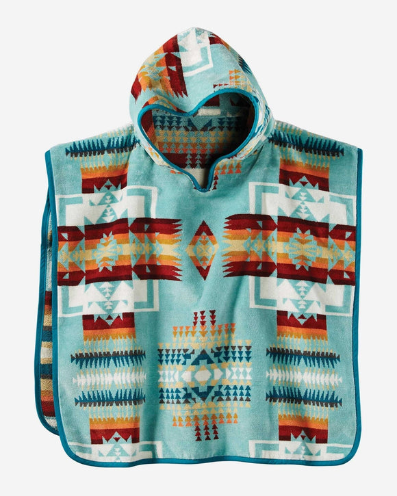 Pendleton CHILDREN'S HOODED TOWEL CHIEF JOSEPH AQUA