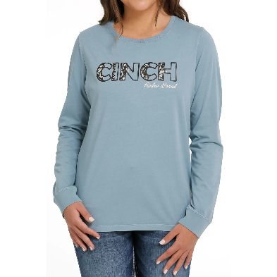 Cinch Ladies Blue Long Sleeve Tee