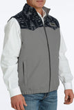 Cinch Mens Grey and Pattern Yoke Vest