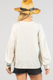 AV1171-KAYLA WESTERN RODEO GRAPHIC SWEATSHIRT: Oatmeal / Contemporary