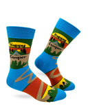 Happy Camper Men's Novelty Crew Socks