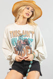 AV1171-KAYLA WESTERN RODEO GRAPHIC SWEATSHIRT: Oatmeal / Contemporary