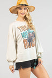 AV1171-KAYLA WESTERN RODEO GRAPHIC SWEATSHIRT: Oatmeal / Contemporary