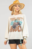 AV1171-KAYLA WESTERN RODEO GRAPHIC SWEATSHIRT: Oatmeal / Contemporary