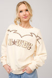 Howdy Studded Yoke Embroidered Sweatshirt - 36547