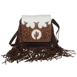 Tooling Leather Flap Sling Cowhide Bag With Fringes – AB79