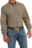 Cinch Mens Geometric Button Down Shirt - Grey / Gold