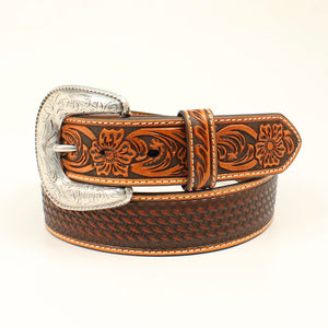 Ariat Mens Basketweave Embossed Strap Belt