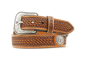 Ariat Mens Basketweave Stamped Belt