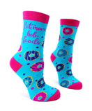 Eat More Hole Foods Women's Novelty Crew Socks With Doughnut