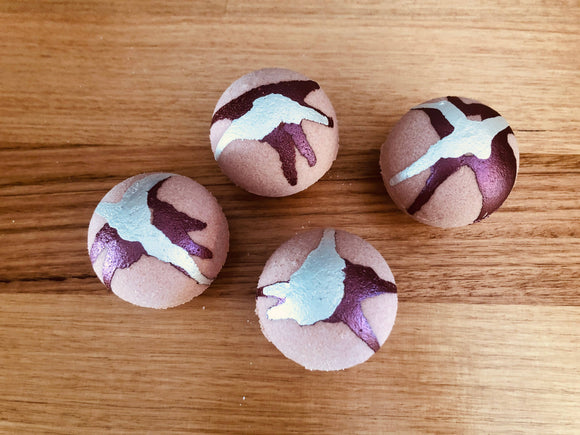 Handmade Black Raspberry and Vanilla Goat Milk Bath Bomb: Shrink Wrapped