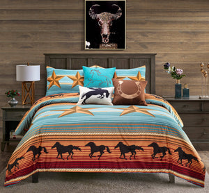 Running Horses 6pc comforter Set: King