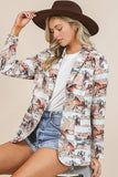 ELINOR HORSE PRINT POCKET BLAZER: KHAKI AV1227