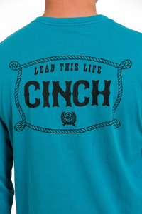 Cinch Mens Long Sleeve Tee - Teal