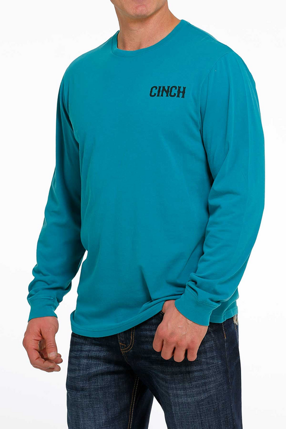 Cinch Mens Long Sleeve Tee - Teal