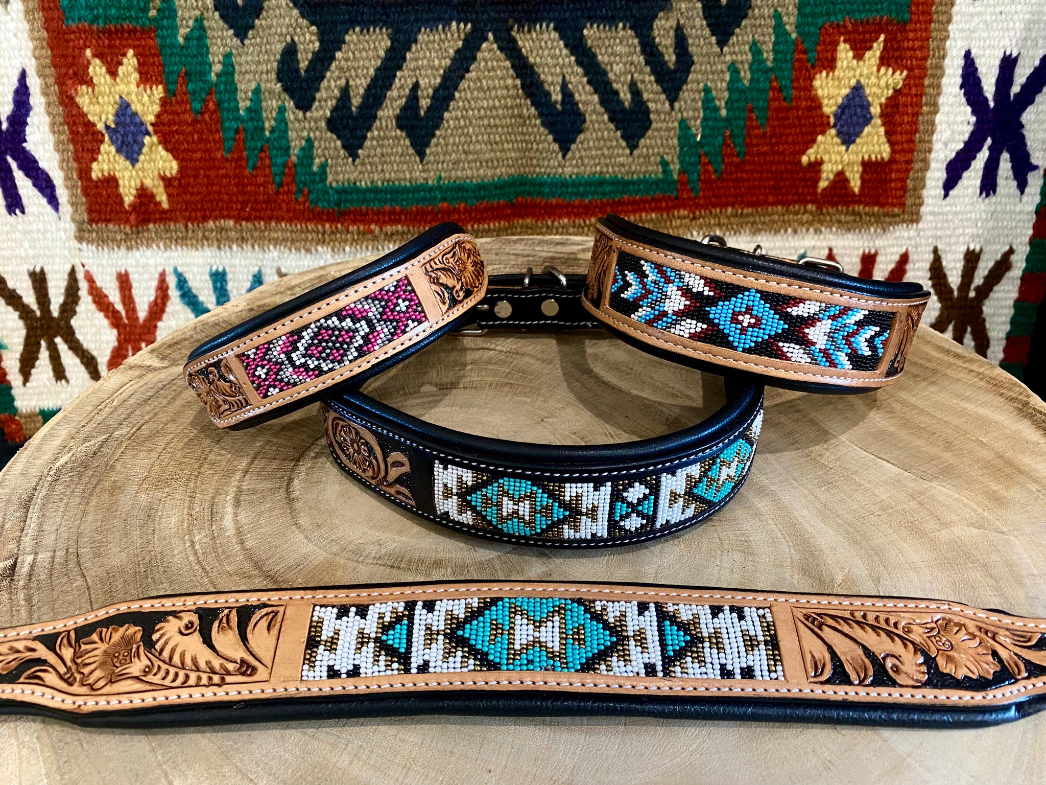 Custom beaded dog collars best sale