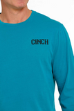 Cinch Mens Long Sleeve Tee - Teal