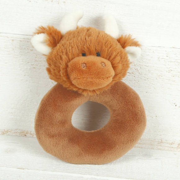 Highland Cow Baby Rattle